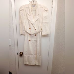 Leslie Fay Petite VINTAGE Blazer Dress  in Black / Cream Women's Sz 4P